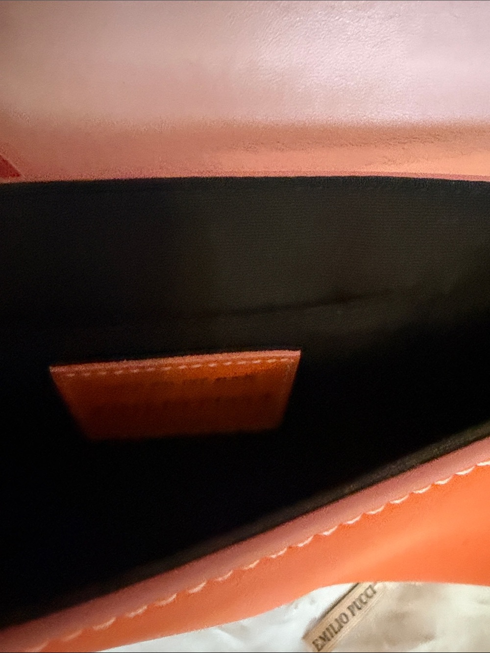 New Authentic Emilio Pucci Pink and Orange Leather Top-Handle Satchel - Picture 7 of 7